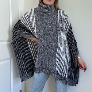 Turtle Neck Oversized Sweater Poncho